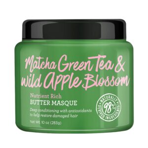 Ypatingai drėkinanti sviestinė plaukų kaukė Not Your Mother's Matcha Green Tea & Wild Apple Blossom